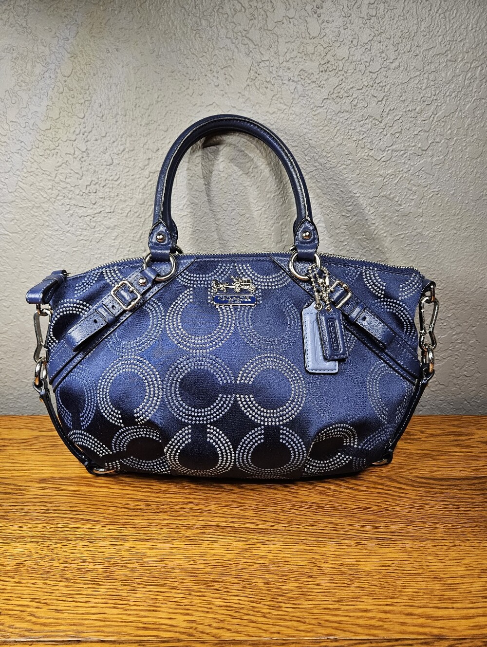 Coach Madison Dotted Op Art Sophia Convertible Bag - Picture 3 of 14